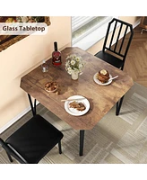 gaomon Kitchen Table and Chairs for with with Chamfer Design