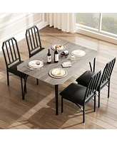 gaomon Kitchen Table and Chairs for 4 with with Chamfer Design, Dining Table Set with Cushion Seats