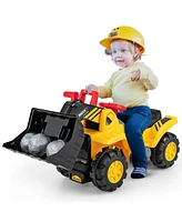 Hongge Kids Ride On Bulldozer Toy Play Truck with Adjustable Bucket Aged 3+ Years Old