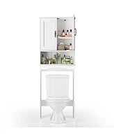 Lovmor 23.62 in. W x 65.39 in. H x 8.27 in. D Over The Toilet Storage with Adjustable Shelves for Bathroom and Laundry