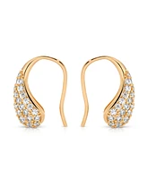 Ettika Hooked Pave and Mother of Pearl Drop Earrings