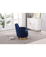 Streamdale Furniture Velvet Swivel Barrel Chair, Swivel Accent Chairs Armchair for Living Room, Reading Chairs for Bedroom Comfy, Round Barrel Chairs