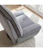 360 Degree Corduroy Swivel Upholstered Manual Recliner Chair, Theater Recliner Sofa, Nursery Glider Rocker for Living Room