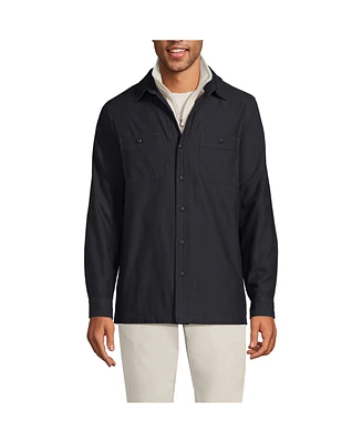 Lands' End Big & Tall Lined Waffle Shirt Jacket