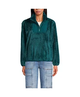 Lands' End Women's Half Zip Cozy High Pile Fleece Pullover