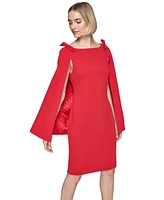 Karl Lagerfeld Paris Women's Bow-Shoulder Cape Dress