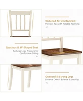 Sugift 2 Pieces Solid Whitesburg Spindle Back Wood Dining Chairs-White