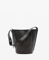 Mango Women's Leather Effect Bucket Bag