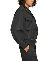 Starter Women's Boxy Drawstring-Hem Cargo Jacket