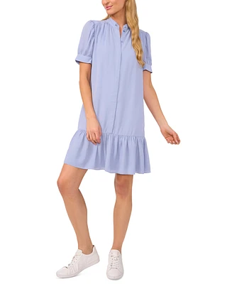 CeCe Women's Open Collar Hidden Placket Dress