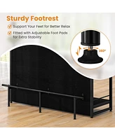 Sugift Kitchen Island with 4-Tier Storage Shelf and Long Footrest for Home-Black