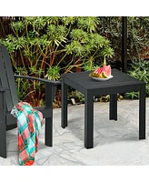 Sugift Wooden Square Patio Coffee Bistro Table-Black