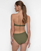 Dkny Womens Textured Molded Balconette Bikini Top High Waist Bottoms