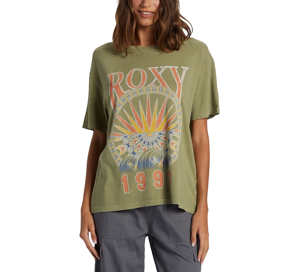 Roxy Juniors' Surf's Up Graphic Cotton Crewneck T-Shirt