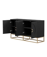 Slickblue Four-Door Storage Cabinet with Metal Handles Stylish and Functional Organization Solution