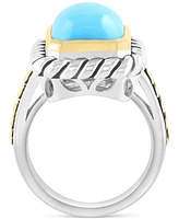 Effy Turquoise Statement Ring in 14k Gold Over Sterling Silver & Sterling Silver