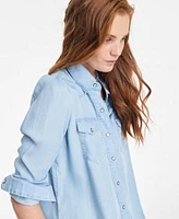 On 34th Denim Puffed Shoulder Shirt High Rise Jeans Exclusively At Macys