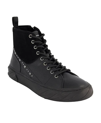 Karl Lagerfeld Paris Men's Studded High Top Fashion Sneaker