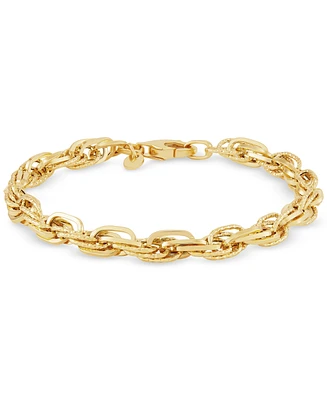 Polished Interlocking Link Bracelet in 14k Yellow Gold