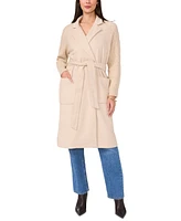 Vince Camuto Women's Cable-Knit-Sleeve Belted Coat
