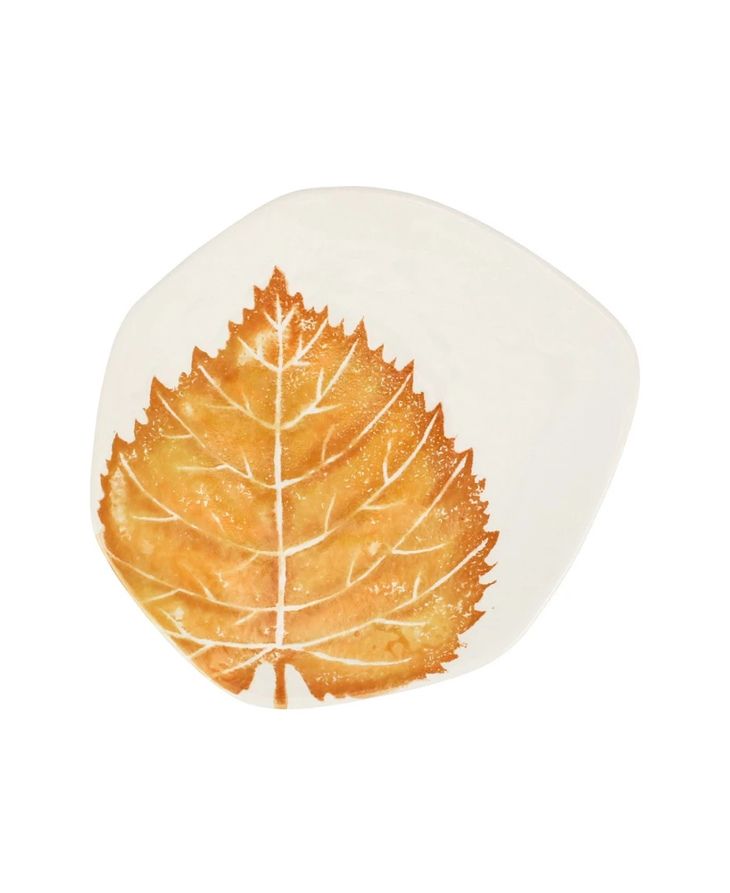 Vietri Autunno Birch Leaf Salad Plate