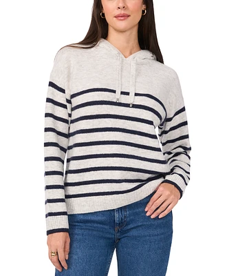 Vince Camuto Women's Striped Hoodie Sweater