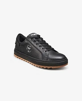 Karl Lagerfeld Paris Men's Side Heart Logo Patch Tumbled Leather Sneaker