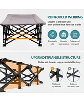 Sugift Folding Camping Cot for Adults Supporting up to 450lbs with Carry Bag-Grey