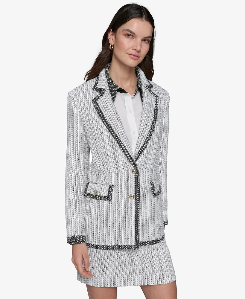 Karl Lagerfeld Paris Women's Two-Tone Tweed Blazer