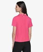 Karl Lagerfeld Paris Women's Embellished Collar Ponte-Knit Top
