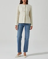 Astr the Label Women's Sarae Collarless Button-Front Jacket