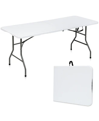 Sugift 6ft Portable Rectangular Folding Table for Outdoor and Indoor