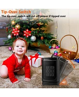 Sugift 1500W Electric Oscillation Table Space Heater ,Thermostat Portable Heater with 1-12h Timer and Remote for Office Home