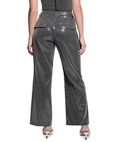 Guess Women's Cassia High-Rise Wide-Leg Sequins Pants