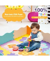 Hongge 75 Pieces Baby Foam Interlocking Play Mat with Fence with Detachable Numbers