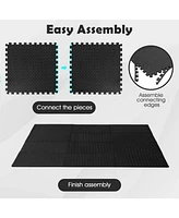 Hongge 12-Piece Puzzle Interlocking Flooring Mat with Anti-Slip and Waterproof Surface