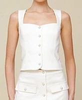 Avec Les Filles Women's Sweetheart Neckline Vest Top