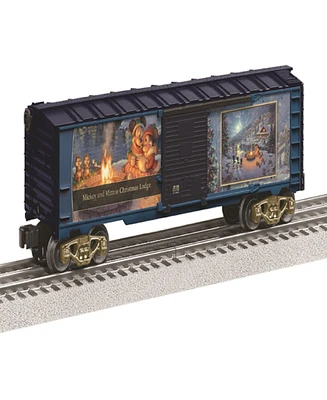 Lionel Thomas Kinkade Disney Mickey and Minnie Christmas Lodge Boxcar