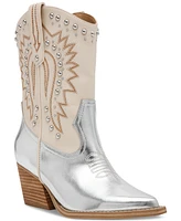 Dv Dolce Vita Women's Aledo Contrast Stitch Studded Cowboy Boots