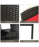 Sugift Modern Patio Set with Built-in Coffee Table and Cushions