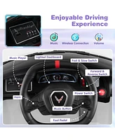 Hongge 12V Electric Kids Ride On Car Licensed Chevrolet Corvette C8 with Remote Control Ages 3+ Years Old