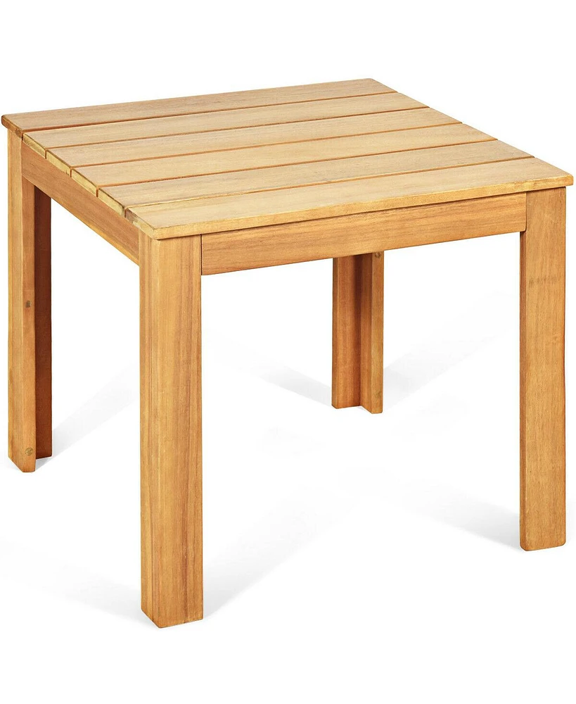 Sugift Wooden Square Patio Coffee Bistro Table