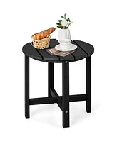 Sugift 18 Inch Round Weather-Resistant Adirondack Side Table-Black