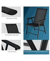 Sugift 4-Pack Patio Folding Chairs Portable for Outdoor Camping-Black