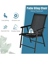 Sugift 4-Pack Patio Folding Chairs Portable for Outdoor Camping-Black