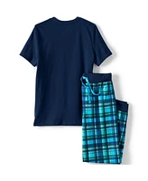 Lands' End Big Girls Short Sleeve Top and Jogger Bottom Pajama Set