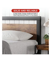 gaomon Bed Frame With Headboard, Industrial Platform Bedframe No Box Spring Needed