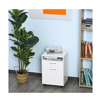 Slickblue White File Cabinet and Storage Cabinet for Office Organization, Stylish Design with Multiple Drawers and Shelves