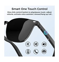 Alpha Digital Bluetooth Smart Glasses w/ Multi-Lens- Mic, Vr Asst & Audio, IP65, 5hr Battery