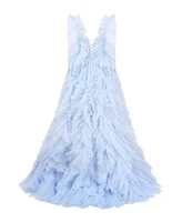 Milla Women's Light Blue All Ruffled Up Evening Fluffy Dress